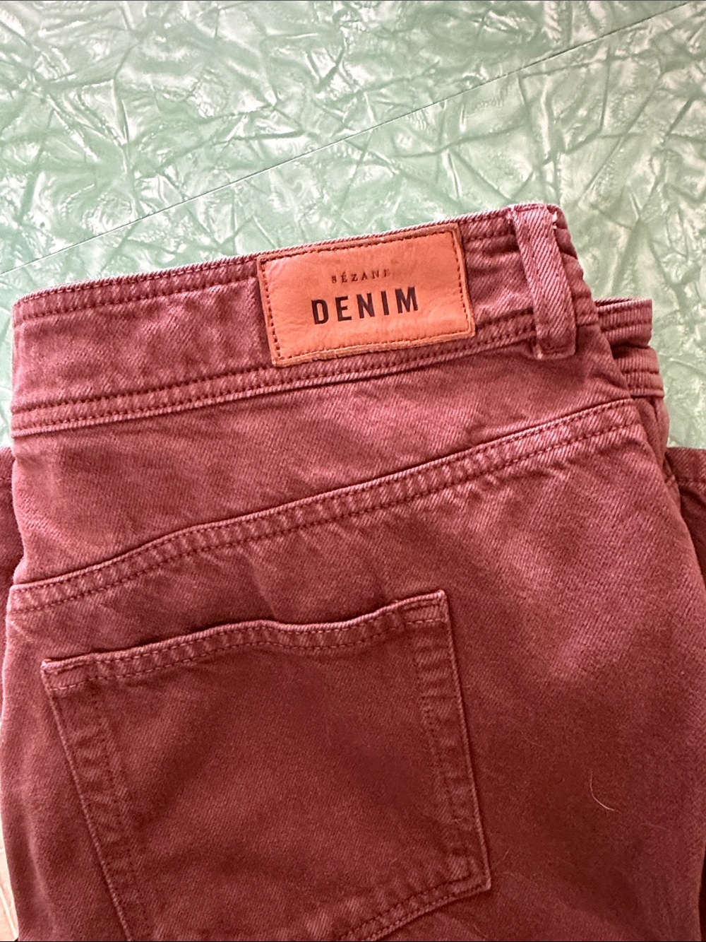 Sezane Rust-Brown Ankle Crop Jeans - Picture 5 of 6